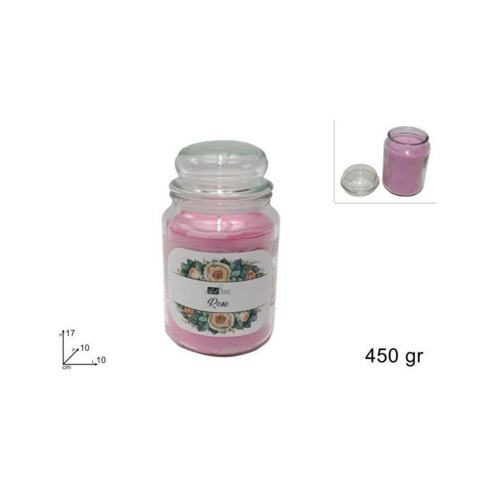 CANDELA PROFUMATA ROSE 450GR 17X10X10